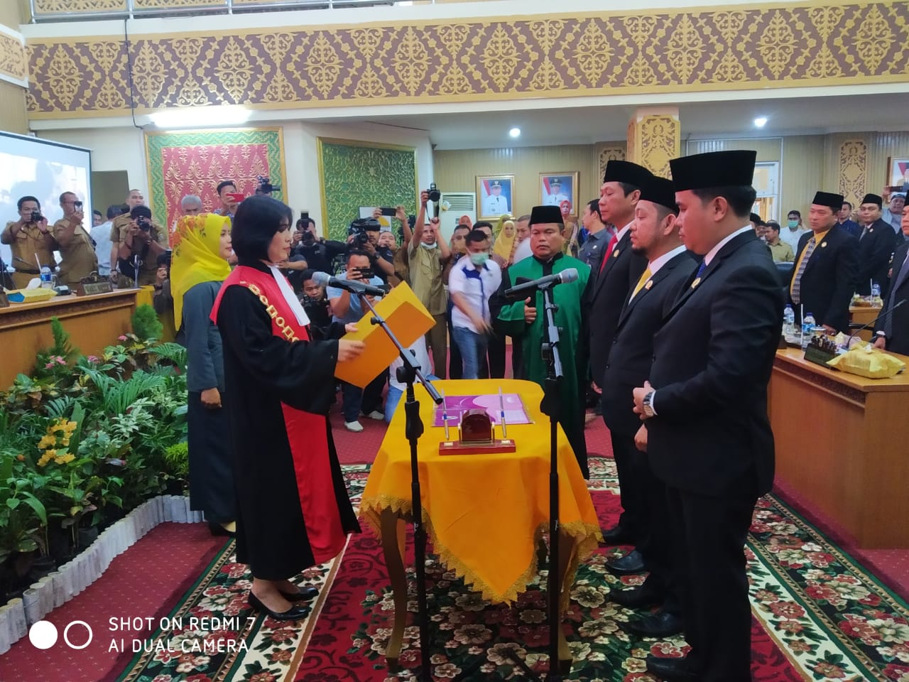 Pengucapan Sumpah/Janji Pimpinan DPRD Kabupaten Pelalawan Oleh Wakil Ketua Pengadilan Negeri Pelalawan